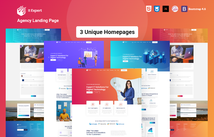 Free SaaS It Expert – One Page Agency Landing Page